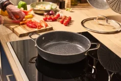 Sartén para servir con tapa de vidrio Salina Ceramic Granit, 28 cm