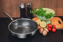 Sartén wok 28 cm hybrid coating Hâws Santo, Acero inoxidable