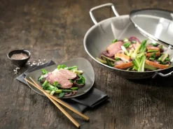 Sartén wok Zwilling Plus con tapa de vidrio Ø32 cm, Acero inoxidable