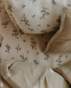 Sábana bajera Bluebell Muslin, 90x200x30 cm