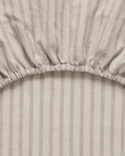 Sábana bajera Stripe Mauve, 90x200x30 cm