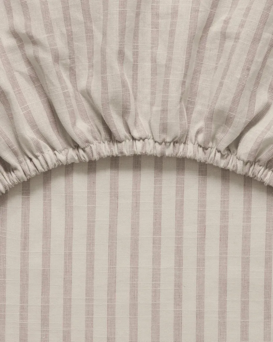 Sábana bajera Stripe Mauve, 90x200x30 cm