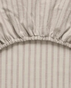 Sábana bajera Stripe Mauve, 140x200x30 cm