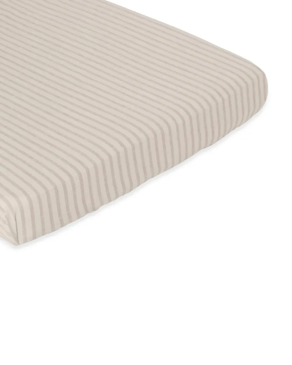 Sábana bajera Stripe Mauve, 70x140x20 cm
