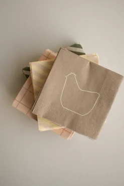 Servilleta de papel Happy hen 33x33 cm, set de 20, Brown
