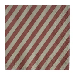 Servilleta de papel Stripe 33x33 cm paquete de 20, Dark red