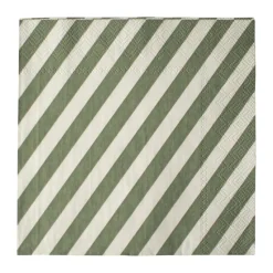 Servilleta de papel Stripe 33x33 cm paquete de 20, Green