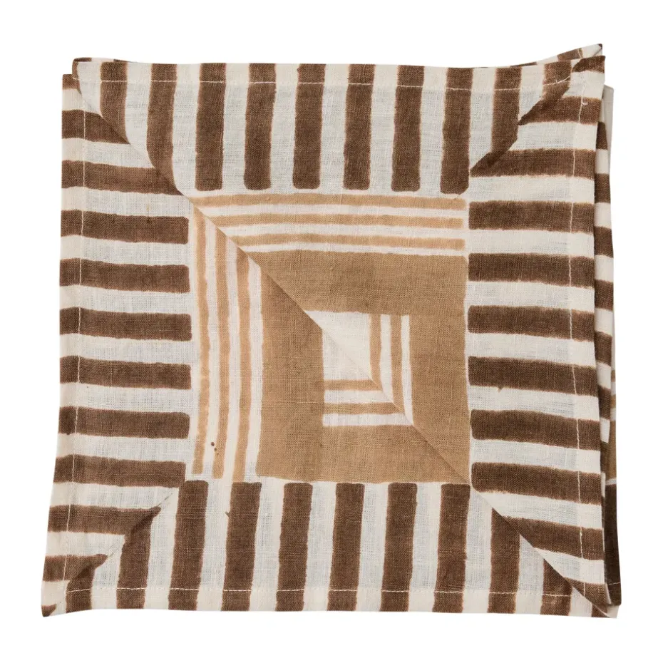 Servilleta Ella 50x50 cm, Hazelnut checkered