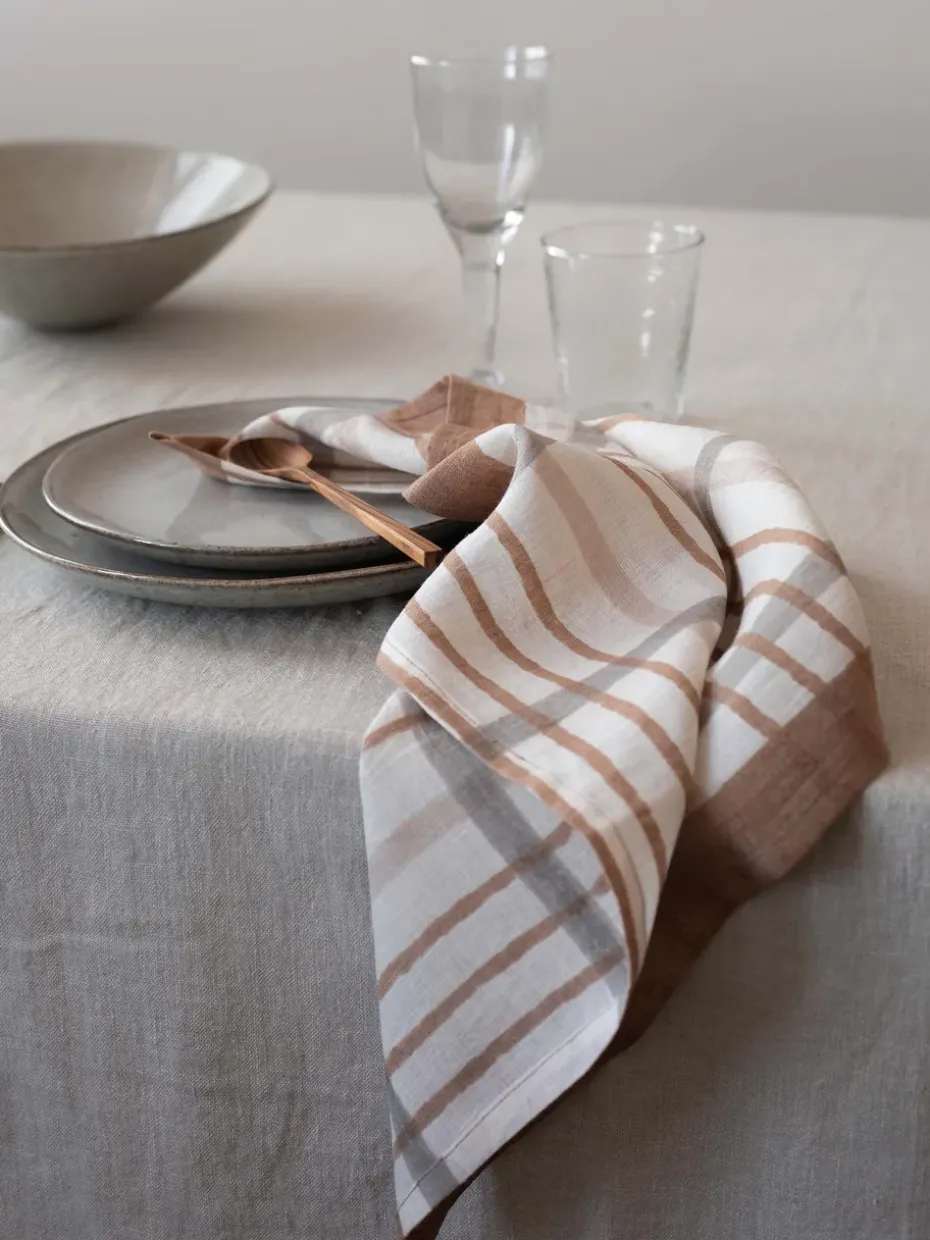 Servilleta Ella 50x50 cm, Hazelnut checkered