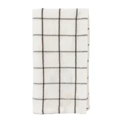Servilleta Ernst cuadros grandes 40x40 cm, Blanco-marrón