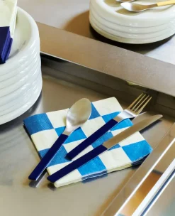 Servilleta Pattern Dinner Check 40x40 cm, set de 20, Off white-blues M