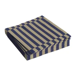Servilleta Pattern Lunch Stripe 33x33 cm, set de 20, Dark blue-dark sand pillar