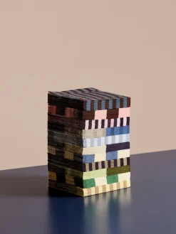 Servilleta Pattern Lunch Stripe 33x33 cm, set de 20, Dark blue-dark sand pillar