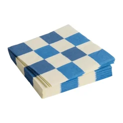 Servilleta Pattern Lunch Check 33x33 cm, set de 20, Off white-blue M