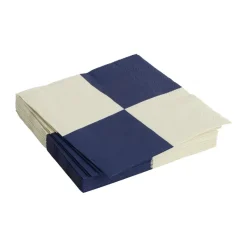 Servilleta Pattern Lunch Check 33x33 cm, set de 20, Off white-dark blue L