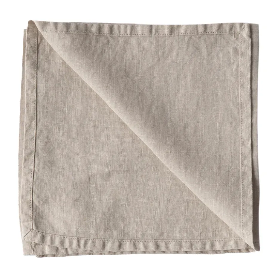 Servilleta Washed Linen, Gris cálido