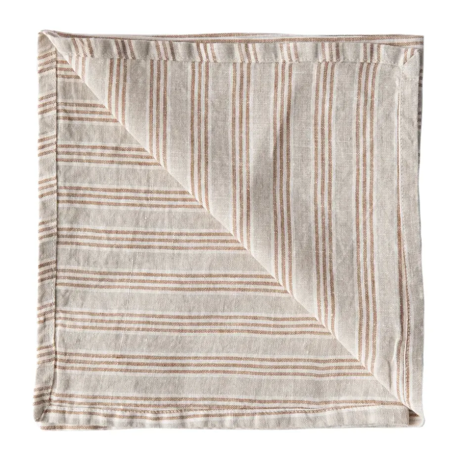 Servilleta Washed Linen, Rayas de avellana