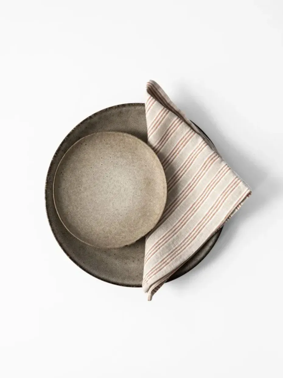 Servilleta Washed Linen, Rayas de avellana