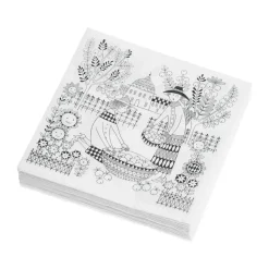 Servilletas de papel Emilia 33x33 cm paquete de 20, Negro-blanco