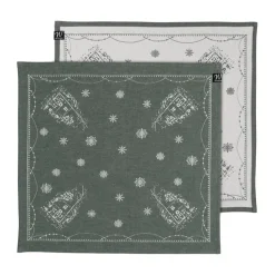Servilletas de tela Julemorgen 45x45 cm, 2-pack, Blanco-verde