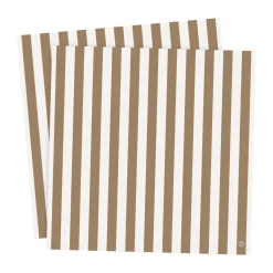 Servilletas Ernst a rayas 33x33 cm, 20-pack, Caramelo-blanco