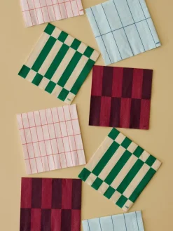 Servilletas Pattern Dinner 40x40 cm, 20-pack, Light blue-blue grid