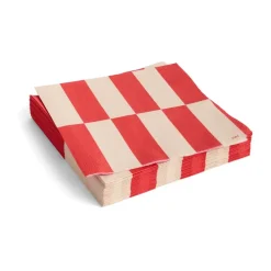Servilletas Pattern Lunch 33x33 cm, 20-pack, Off white-red