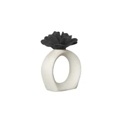 Servilletero Water Lily, White-black