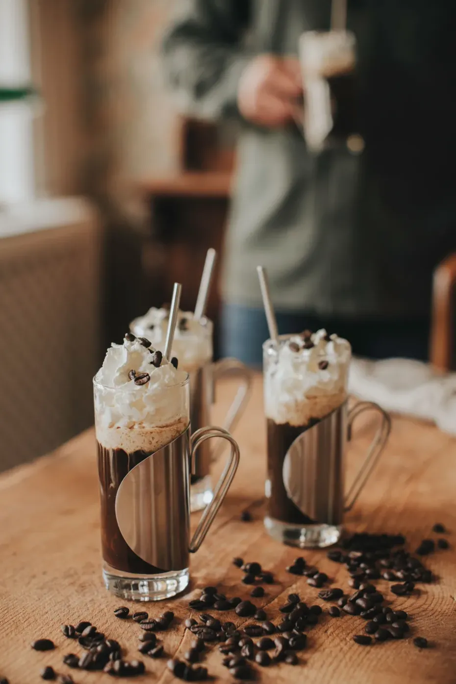 Set Darry irish coffee, vidrio-acero inoxidable