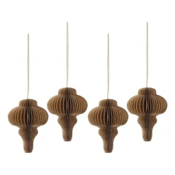 Set de 4 bolas de Navidad Spira, Crudo