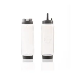 Set de 2 botellas exprimibles decoración Plate-it 22 cm, Blanco-gris