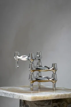 Set de 3 candelabros STOFF Nagel BMF, cromo