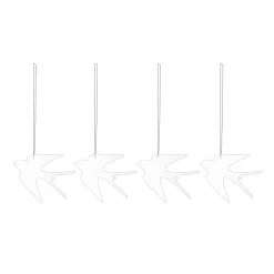 Set de 4 colgantes de pascuaEaster Deco pájaro, White