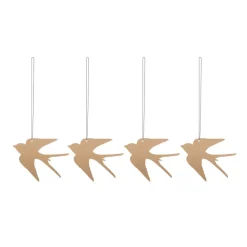 Set de 4 colgantes de pascuaEaster Deco pájaro, Cafe au lait