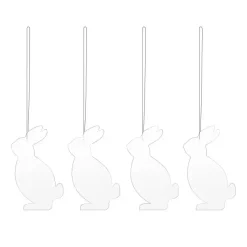 Set de 4 colgantes de pascua Easter Deco liebre, White