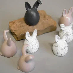 Set de 3 conejos de pascua Triplets, White dot