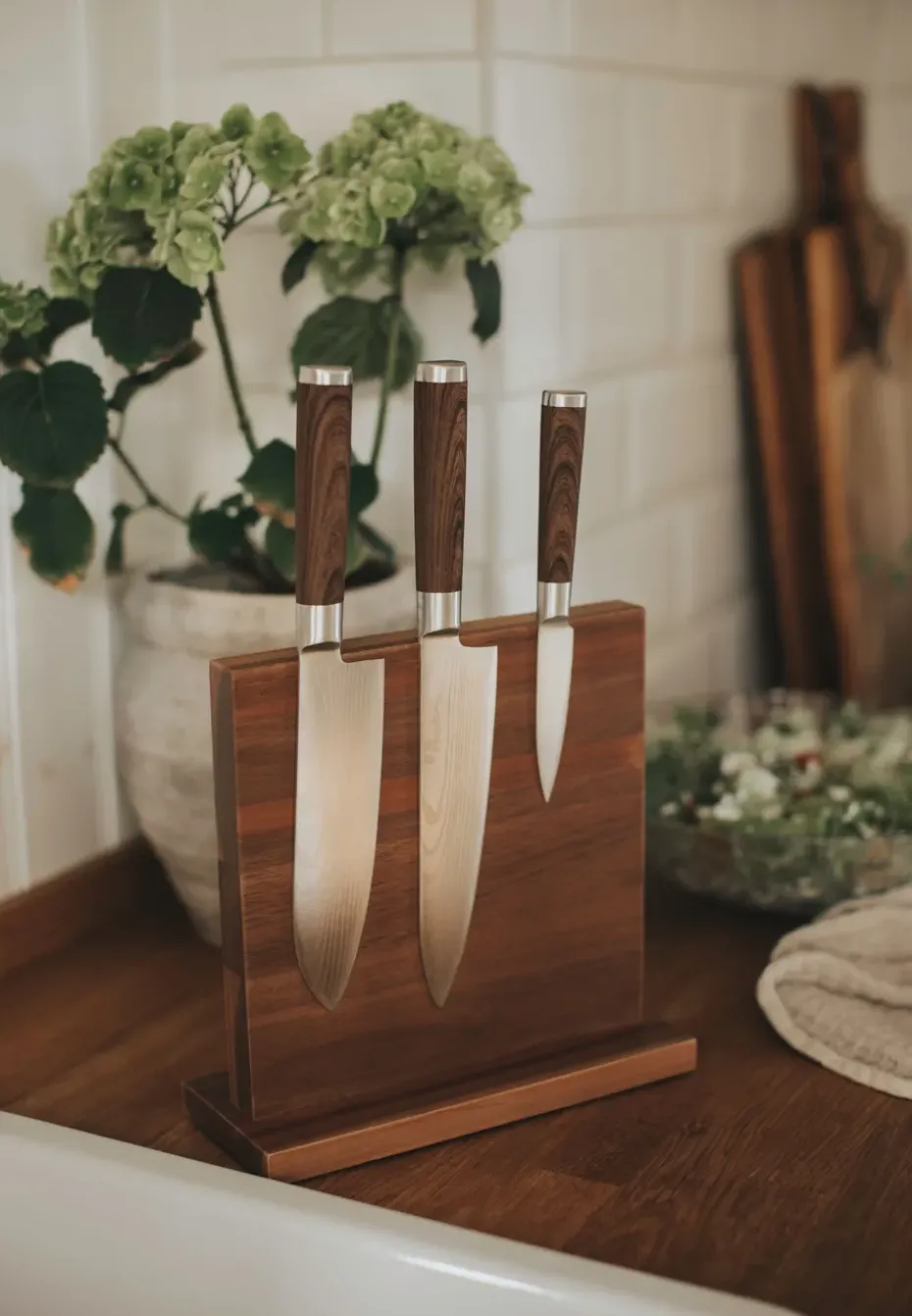 Set de 3 cuchillos de cocina Yari, acero inoxidable
