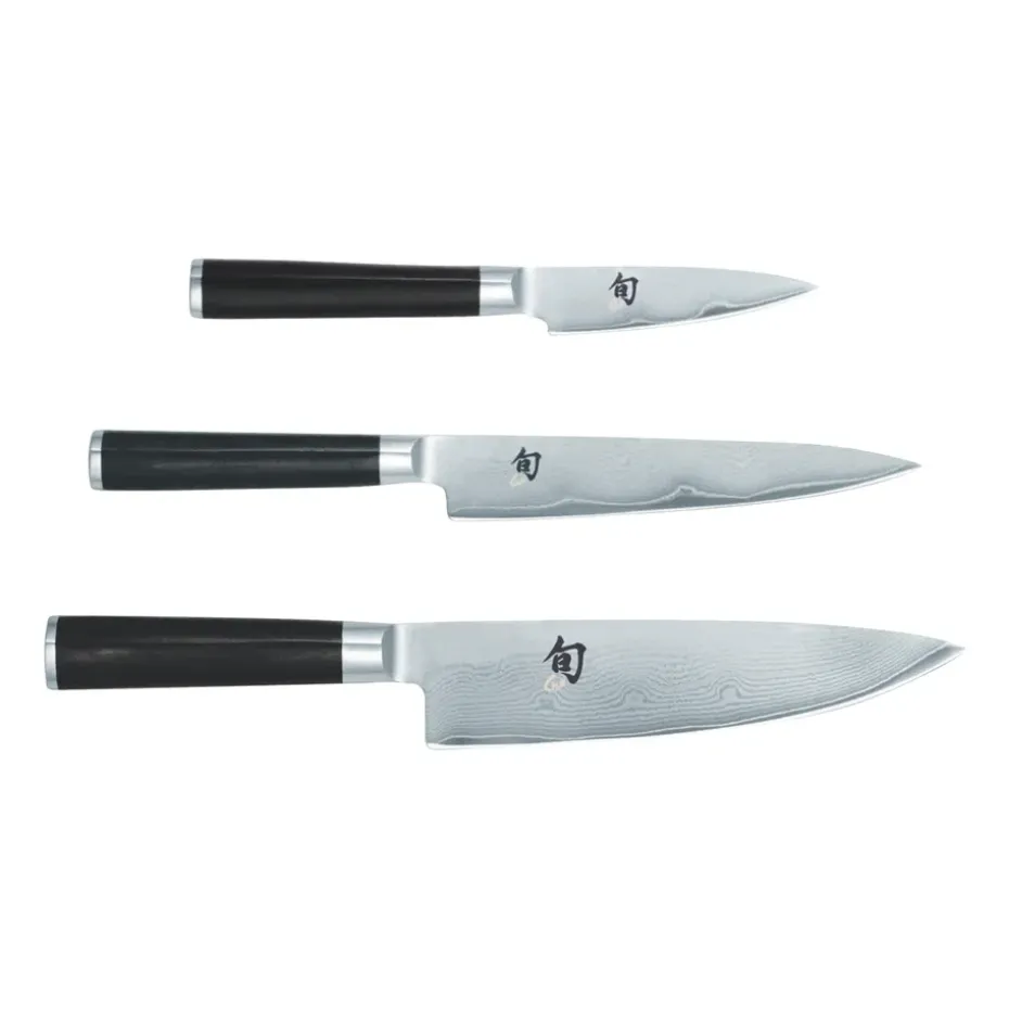 Set de 3 cuchillos Kai Shun Classic, cromo-negro