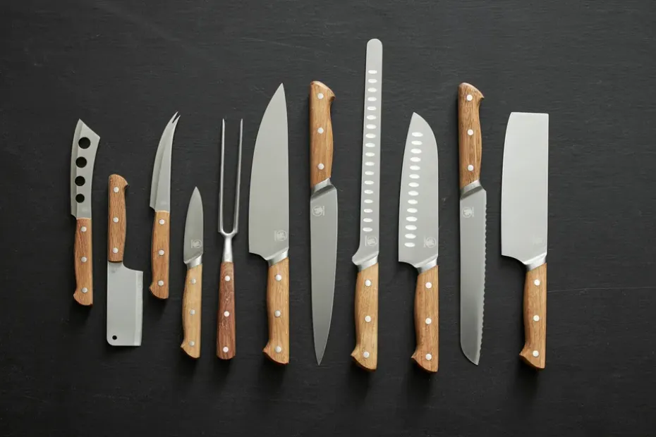 Set de 3 cuchillos para queso Foresta, Roble-acero inoxidable