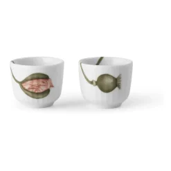 Set de 2 hueveras Hammershøi Poppy, blanco-decoración