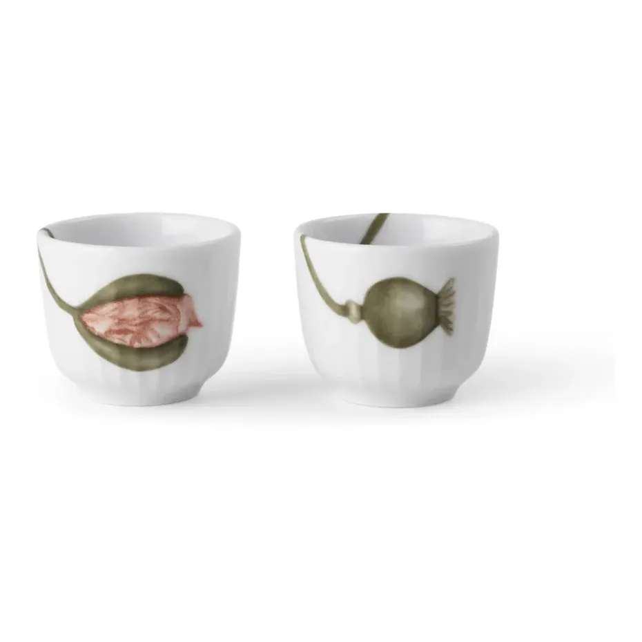 Set de 2 hueveras Hammershøi Poppy, blanco-decoración