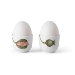 Set de 2 hueveras Hammershøi Poppy, blanco-decoración