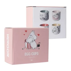Set de 4 hueveras Moomin love, Blanco-multi