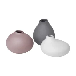 Set de 3 jarrones Nona, Pewter-micro chip-bark