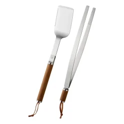 Set de 2 piezas para parrilla Norden, acero inoxidable-abedul
