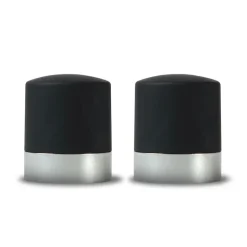 Set de 2 tapones para vino y champagne Axel, negro-plata