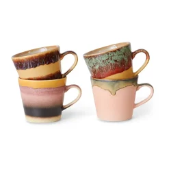 Set de 4 tazas de capuchino 70's, Vista