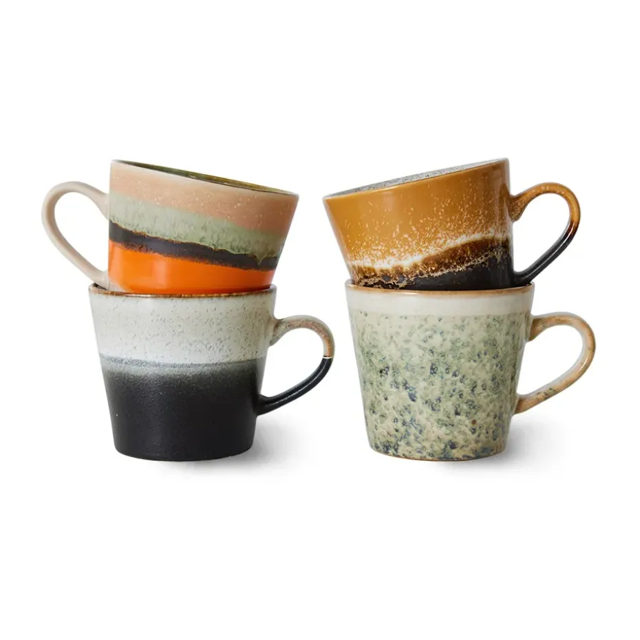 Set de 4 tazas de capuchino 70's, Verve