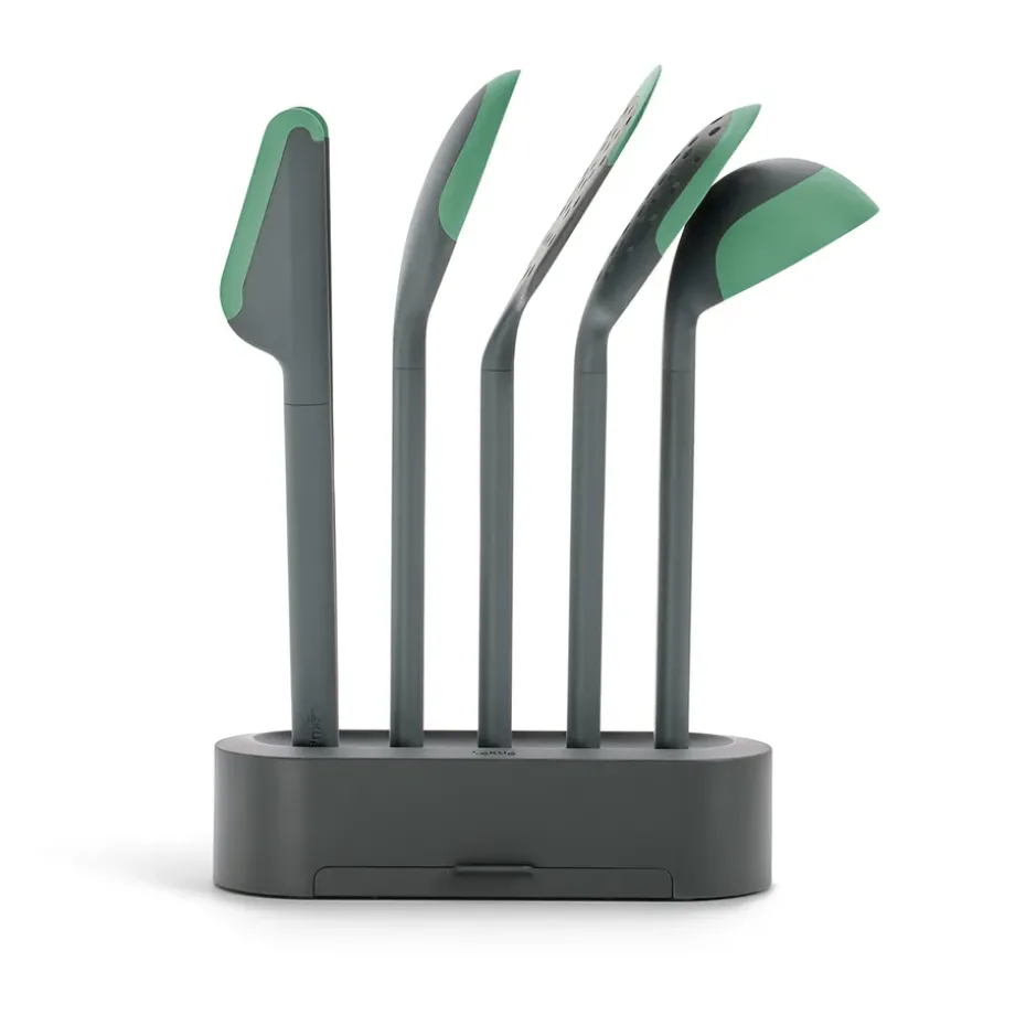 Set de 5 utensilios de cocina anti-rayaduras Lékué 5 piezas, Verde