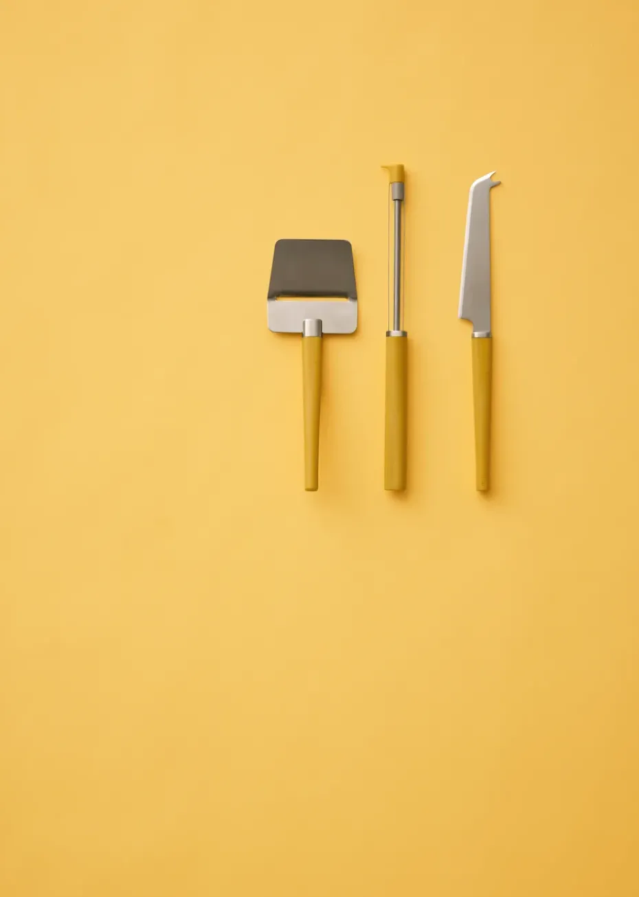 Set de 3 utensilios para quesos Emma, Curry